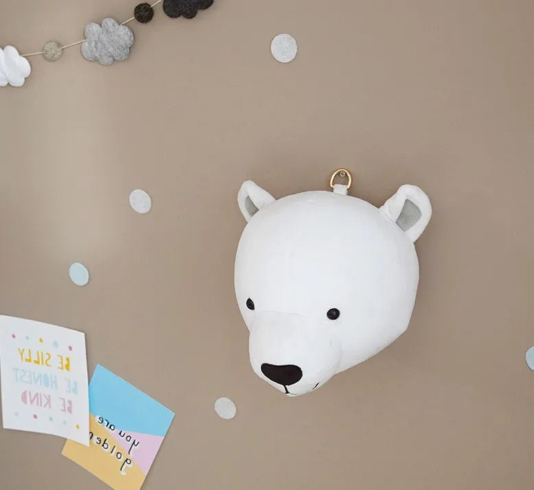 Wall Decoration Animal Head Soft Wall Hanging Ins Nordic Style Children's Room Creative Decoration Hanging Elephant
