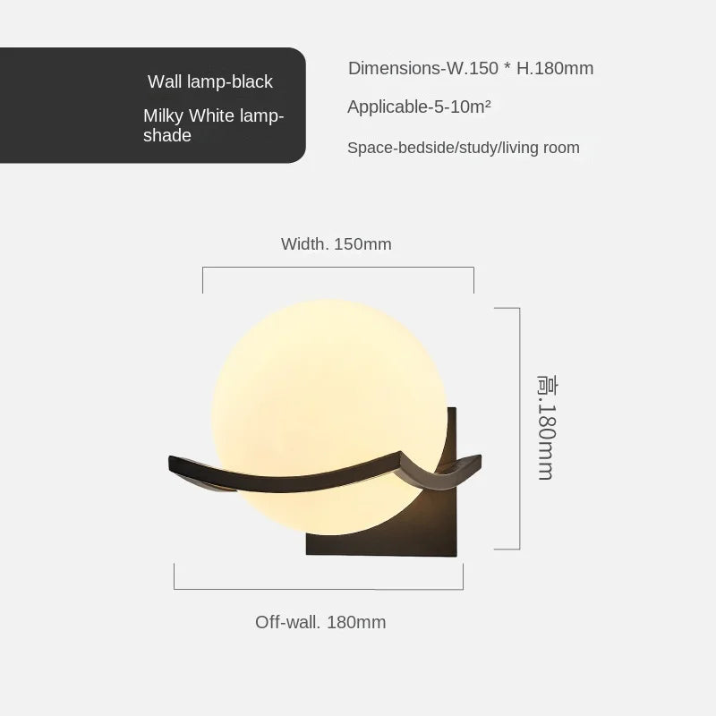 Modern Led wall Light Gold Glass Ball Wall Lamp living Room Bathroom Bedroom Bedside Entrance Porch Indoor Lighting DecorLamp