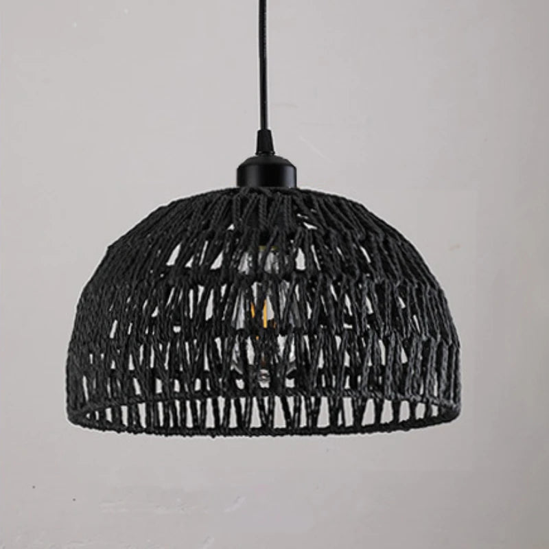 Newest Japanese-style hemp rope woven pendant lights B&B pastoral restaurant tea room inn bar bedroom rattan indoor lighting Hot