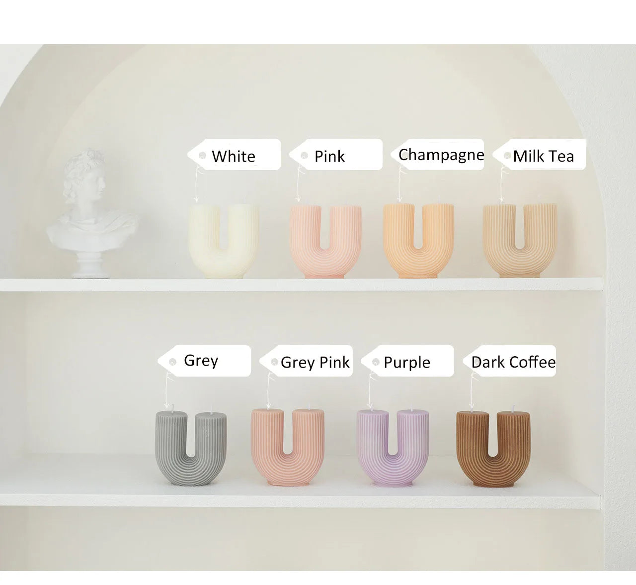 New U-Shaped Scented Candles for Home Decoration Geometric Rainbow Bridge Candle Room Decor Aroma Candles Room Decorative Velas