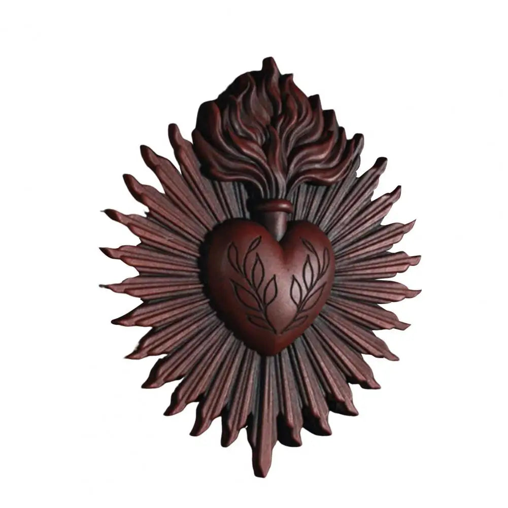 Sacred Heart Gothic Wall Plaque Home Decoration Prayer Stand Immaculate Heart of Mary Fake Metal Plaque Holiday Gift Wall Art