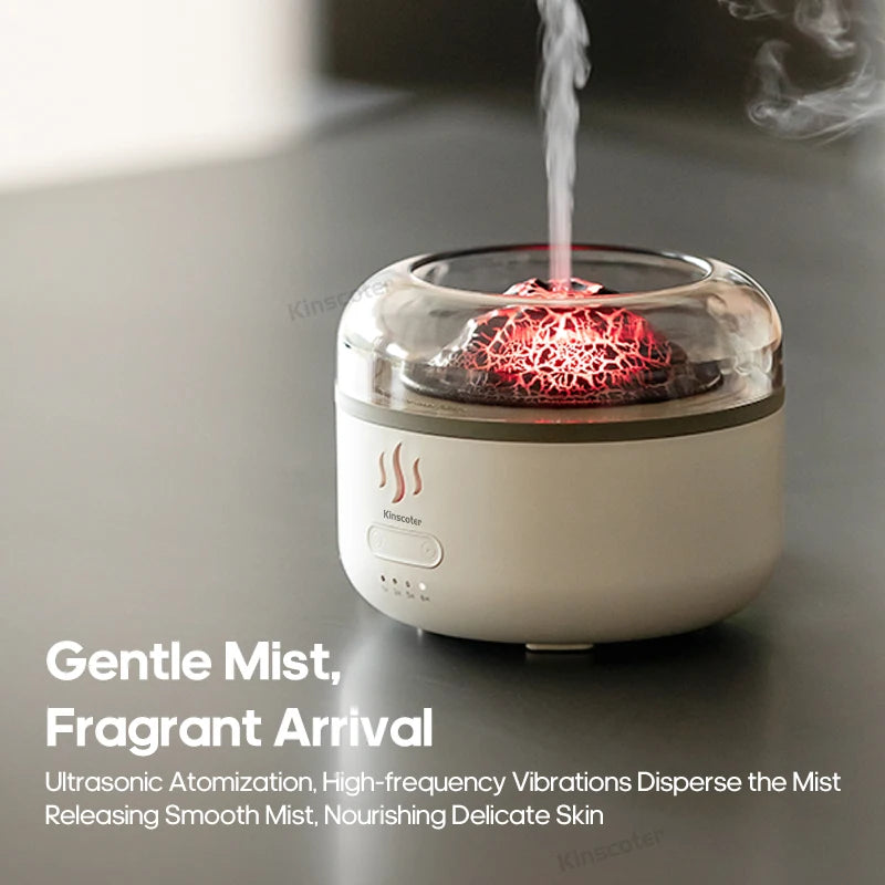 Portable Volcano Aroma Diffuser 160ml Essential Oil Air Humidifier Sprayer USB with LED Colorful Night Light for Home Office