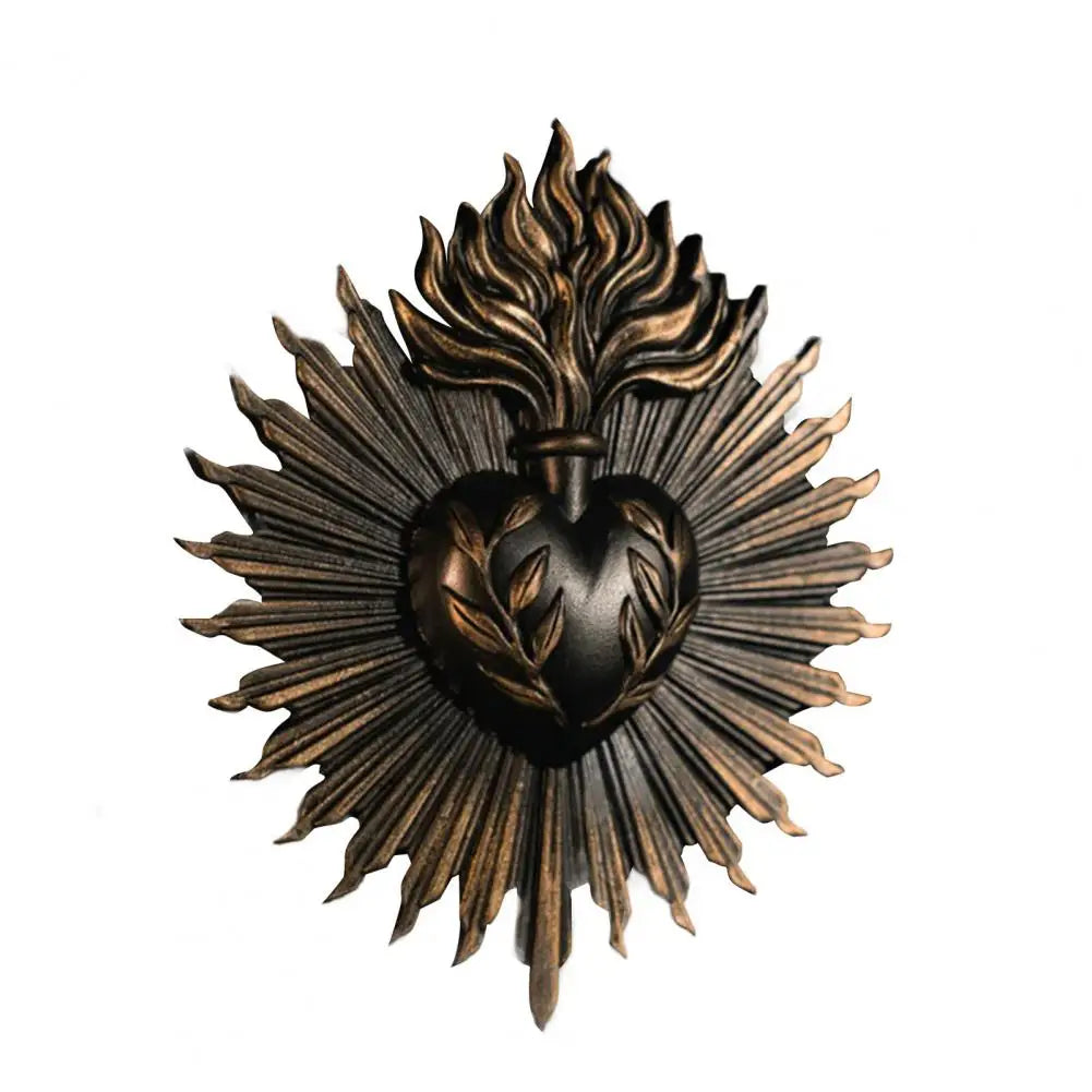 Sacred Heart Gothic Wall Plaque Home Decoration Prayer Stand Immaculate Heart of Mary Fake Metal Plaque Holiday Gift Wall Art