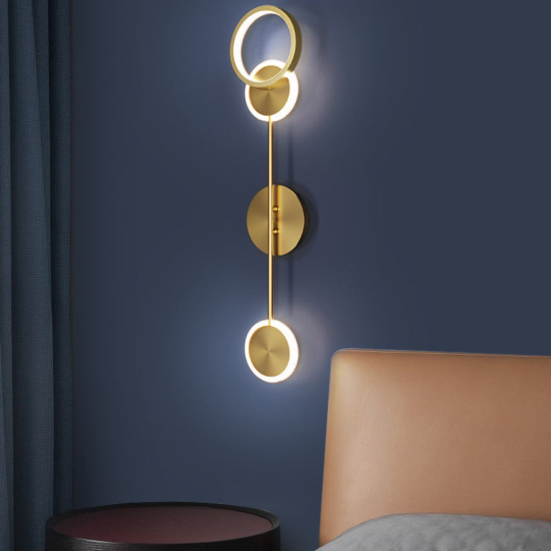 Modern Wall Sconce Light Fixture Indoor Lighting Bedside Lamp Led Home Decor Corridor Bedroom Living Room Acrylic Art Round gold