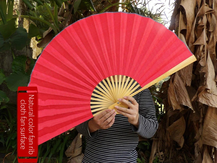Large Blank Golden Foils Xuan Paper Fan Retro Wall Mount Painting Calligraphy DIY Paper Fan Oversize Home Decorative Folding Fan