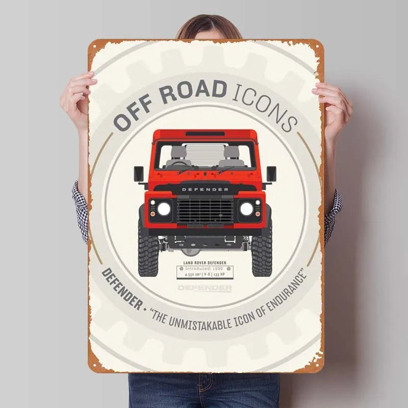 Land Rover Metal Sign Cars Poster Interior Retro Tinplate Sign Plaque for Garage Wall Art Decoration Gaming Room Decoration Man