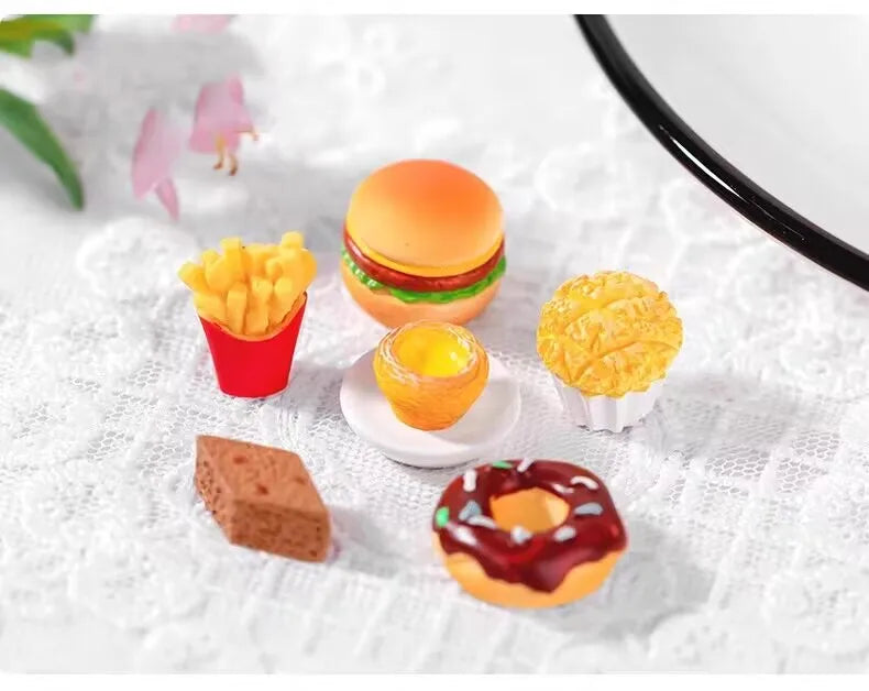 Figurine Miniature Imitation Cake Hamburger Food Micro Landscape Ornaments For Home Decorations Room Decor DIY Accessories