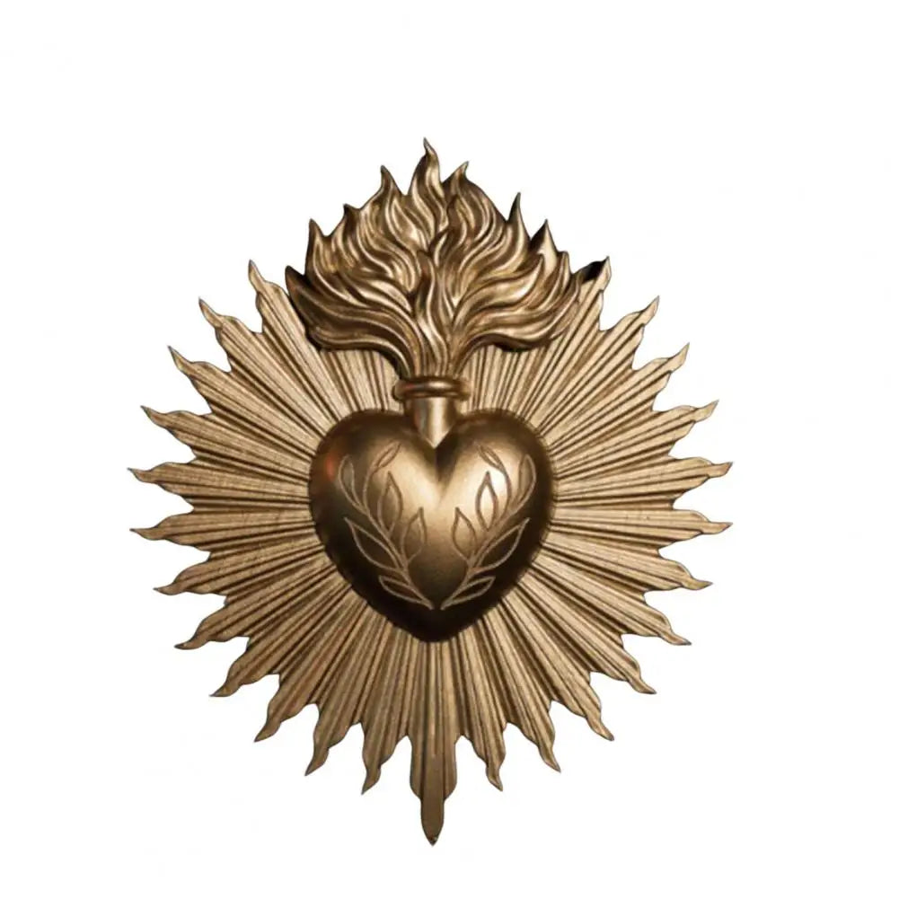 Sacred Heart Gothic Wall Plaque Home Decoration Prayer Stand Immaculate Heart of Mary Fake Metal Plaque Holiday Gift Wall Art
