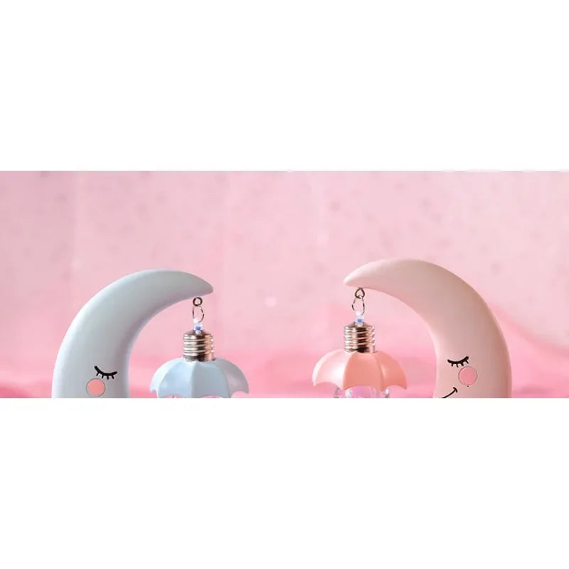 Pink unicorn girl heart angel moon nightlight, students and girls creative home desktop decorative resin ornaments gifts.