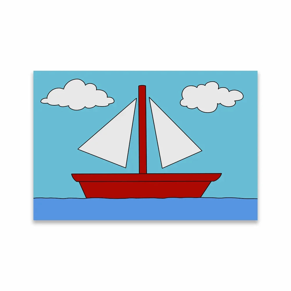 Simpsons Living Room Canvas Painting Movie Retro Funky Car Prints Simpsons Boat Landscape Poster Home Kids Bedroom Decor