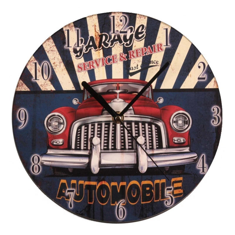 Wall Wooden Clocks for Coffee Houses, Brief Design, Silent Home, Cafe, Office, Wall Decor, Large Art, 23cm, 9in