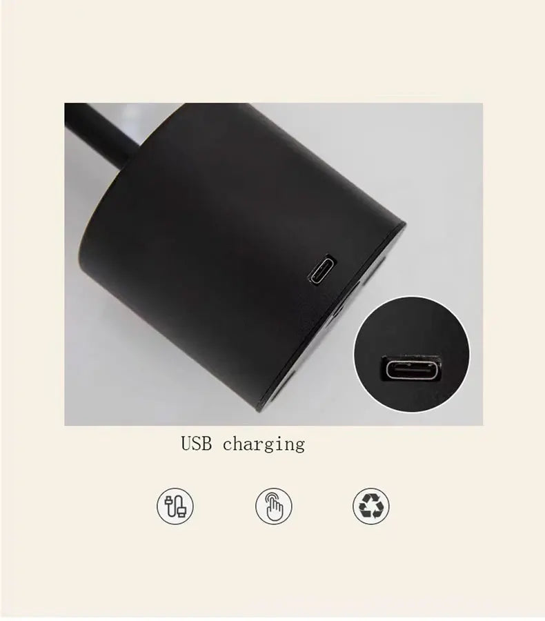 Touch Sensor LED Table Lamp USB Rechargeable Desk Lamp 3 Color Adjustable Temperatures Modern Style Bar Bedside Night Light