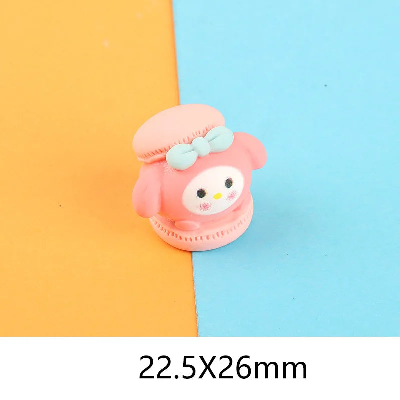 5pcs Kawaii Cartoon Resin Animal Cake Fake Food 3D Mini Figures Crafts Miniatures Phone Decoration Decorative Sculptures Statue
