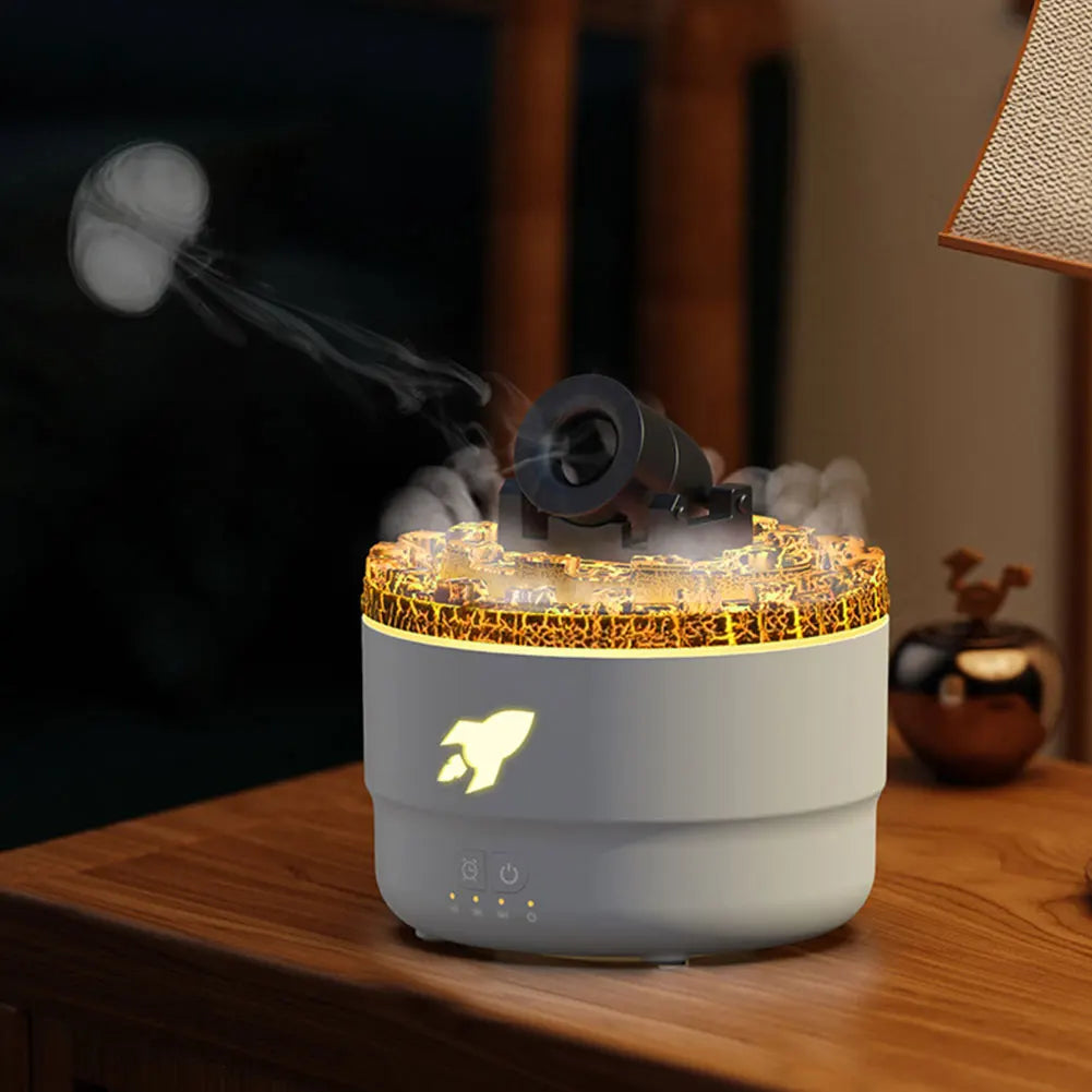 Volcanic Crack Light Cannons Humidifier Essential Oil Diffuser with Timer Cannon Blast Aroma Humidifier Aromatherapy Diffuser