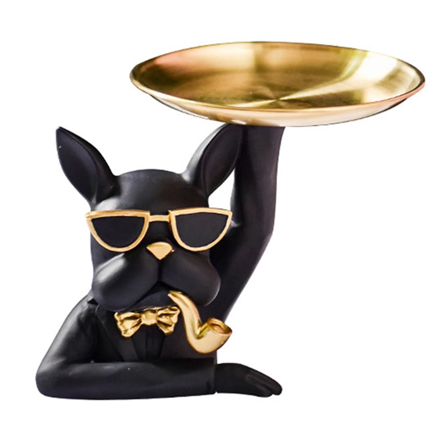 Bulldog Cool Sculpture Dog Ornament Butler Storage Box with Tray Nordic Table Decoration Resin Animal Sculpture Coin Piggy Bank
