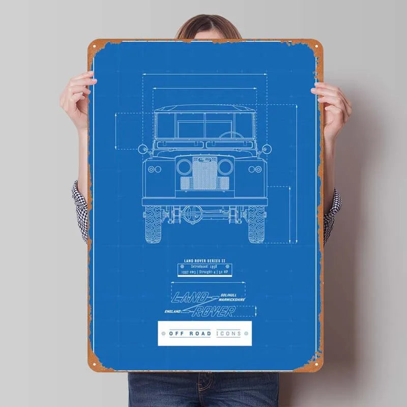 Land Rover Metal Sign Cars Poster Interior Retro Tinplate Sign Plaque for Garage Wall Art Decoration Gaming Room Decoration Man