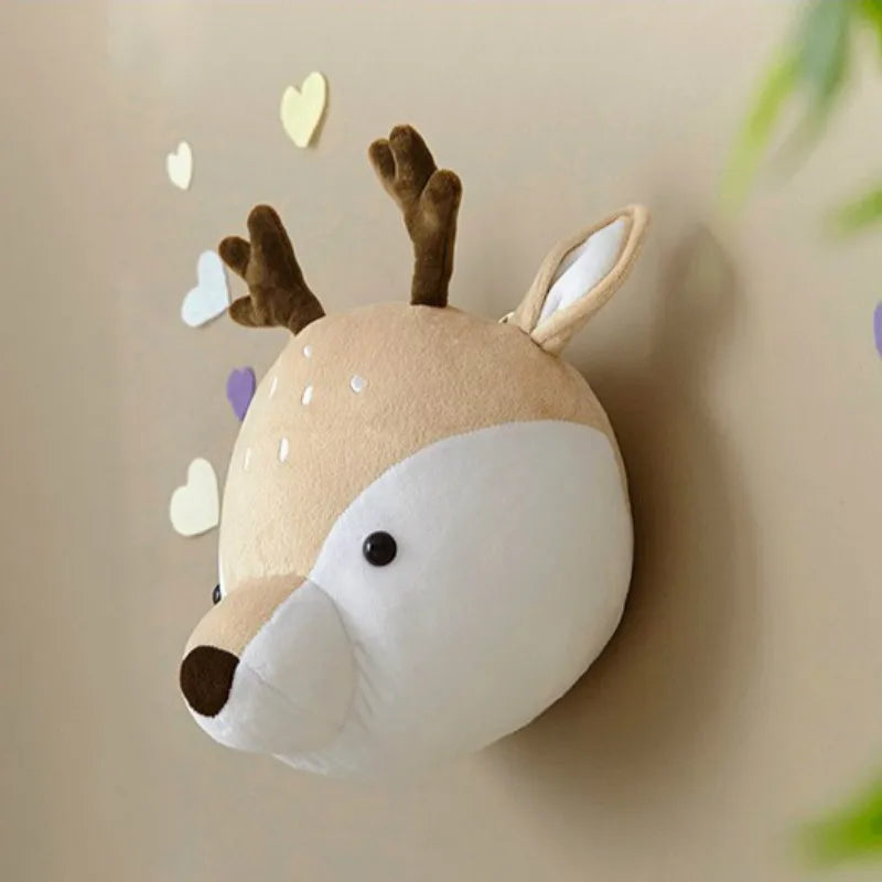Wall Decoration Animal Head Soft Wall Hanging Ins Nordic Style Children's Room Creative Decoration Hanging Elephant