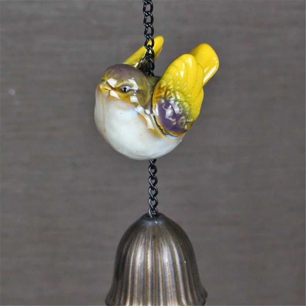 6pcs/Set Ceramic Objects Birds Statue Home Decor Porcelain Magpie Ornament Decorate Study Decoration Sparrow Tits Figurine Model