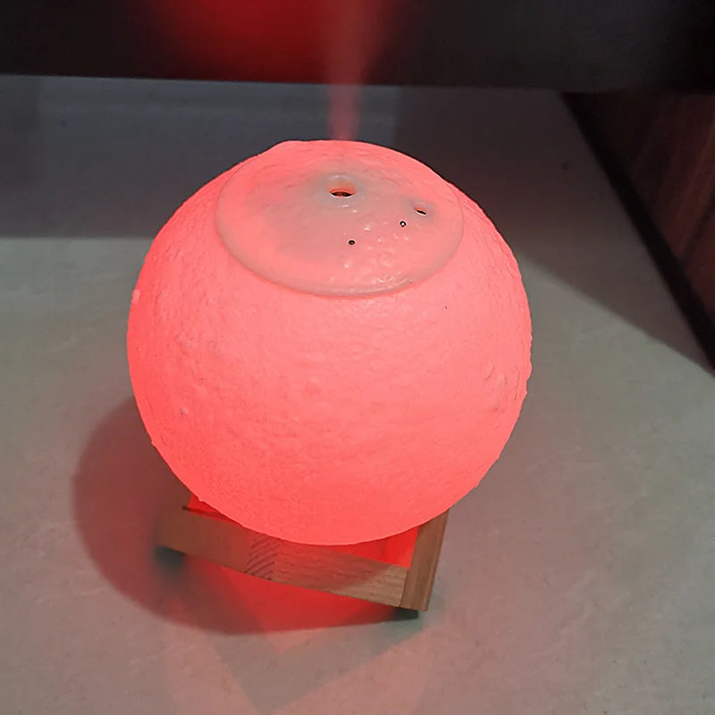 3D Print Moon Lamp Air Humidifier Astronaut Home Decor Resin Spaceman Miniature LED Touch Switch Night Light Cool Mist Purifier