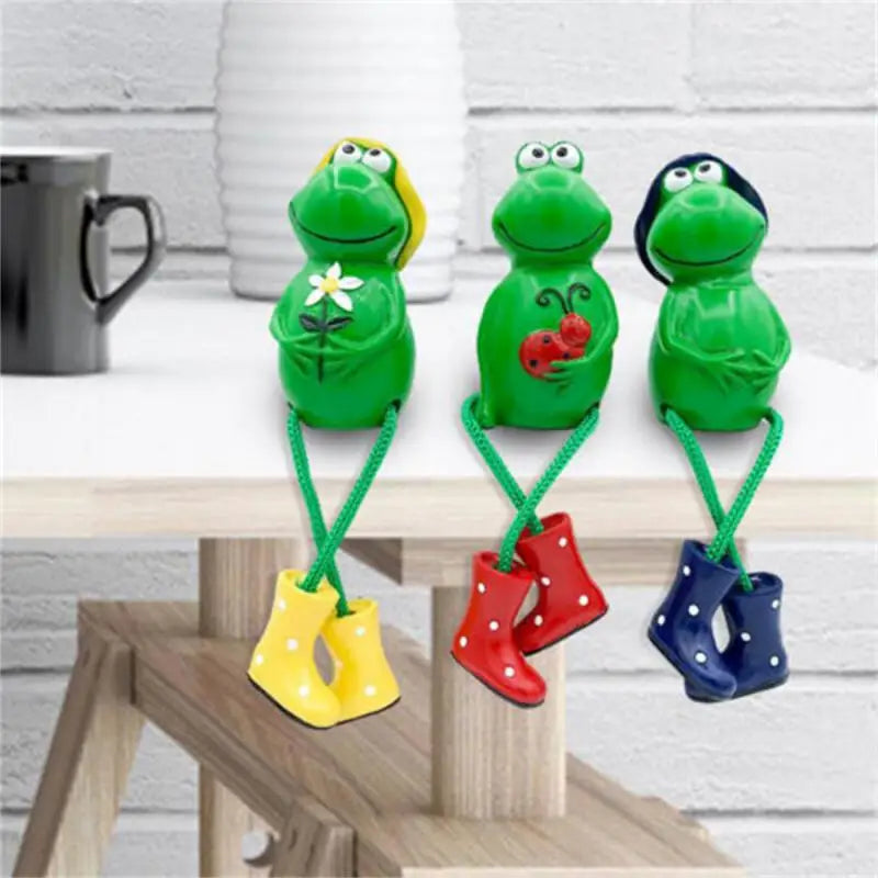Household Durable The New Creativity Novel Green Accessories Crafts Portable Gift Resin Delicate Ornaments Hanging Leg Frog