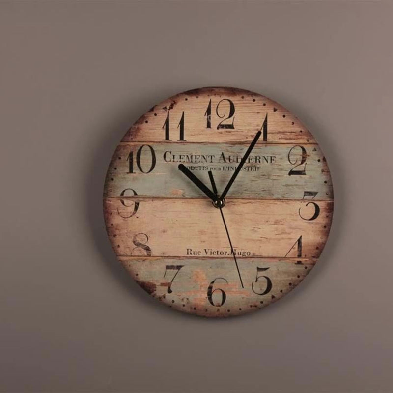 Wall Wooden Clocks for Coffee Houses, Brief Design, Silent Home, Cafe, Office, Wall Decor, Large Art, 23cm, 9in