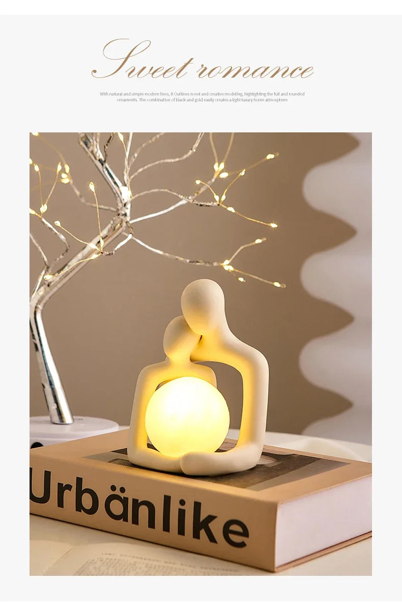 Nordic Style Minimalism Couple Table Lamp Bedroom Decor Accessories Aesthetic Room Decor Christmas Decoration Home Decor Gift