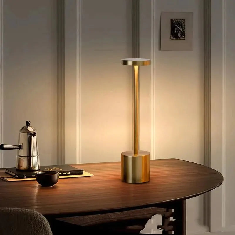 Touch Sensor LED Table Lamp USB Rechargeable Desk Lamp 3 Color Adjustable Temperatures Modern Style Bar Bedside Night Light