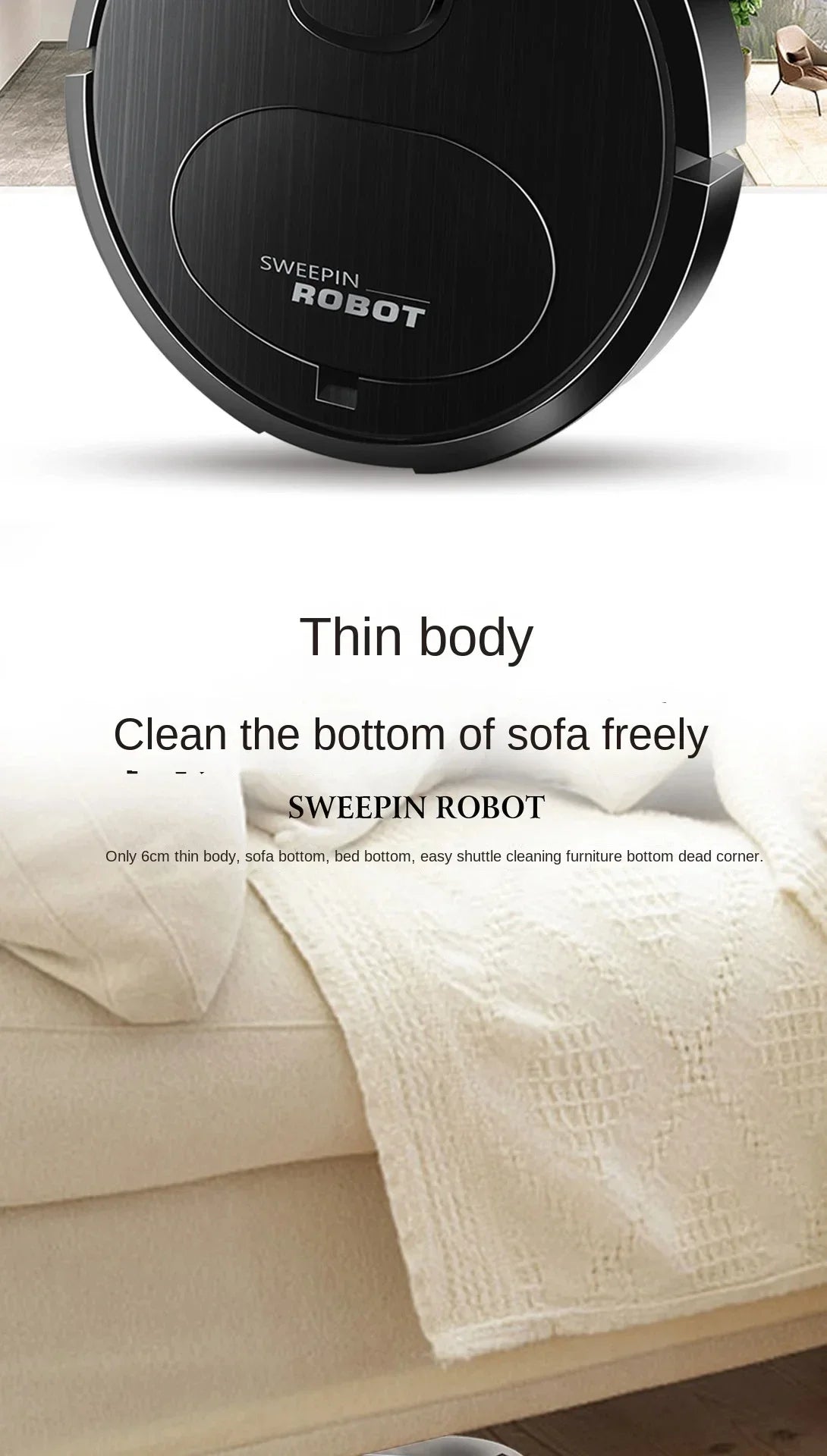 Robot Vacuum Cleaner With Wet And Dry Function And 9800pa Suction Intelligent Obstacle Avoidance And 7-week Battery Life