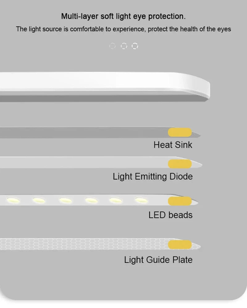 Clock LED Table Lamp USB Chargeable Dimmable Desk Lights Foldable Eye Protection Desktop Study desk  Reading  Night Light  LampS