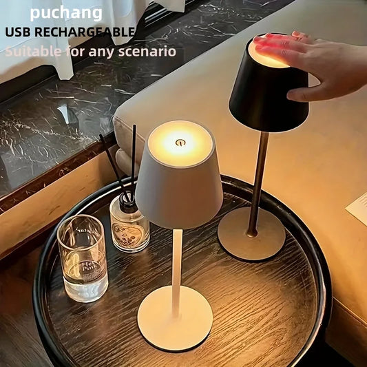 Rechargeable Table Lamp Touch Sensor LED Desktop Night Light Wireless Reading Lamp For Hotel Bar Restaurant Bedroom Decor Light