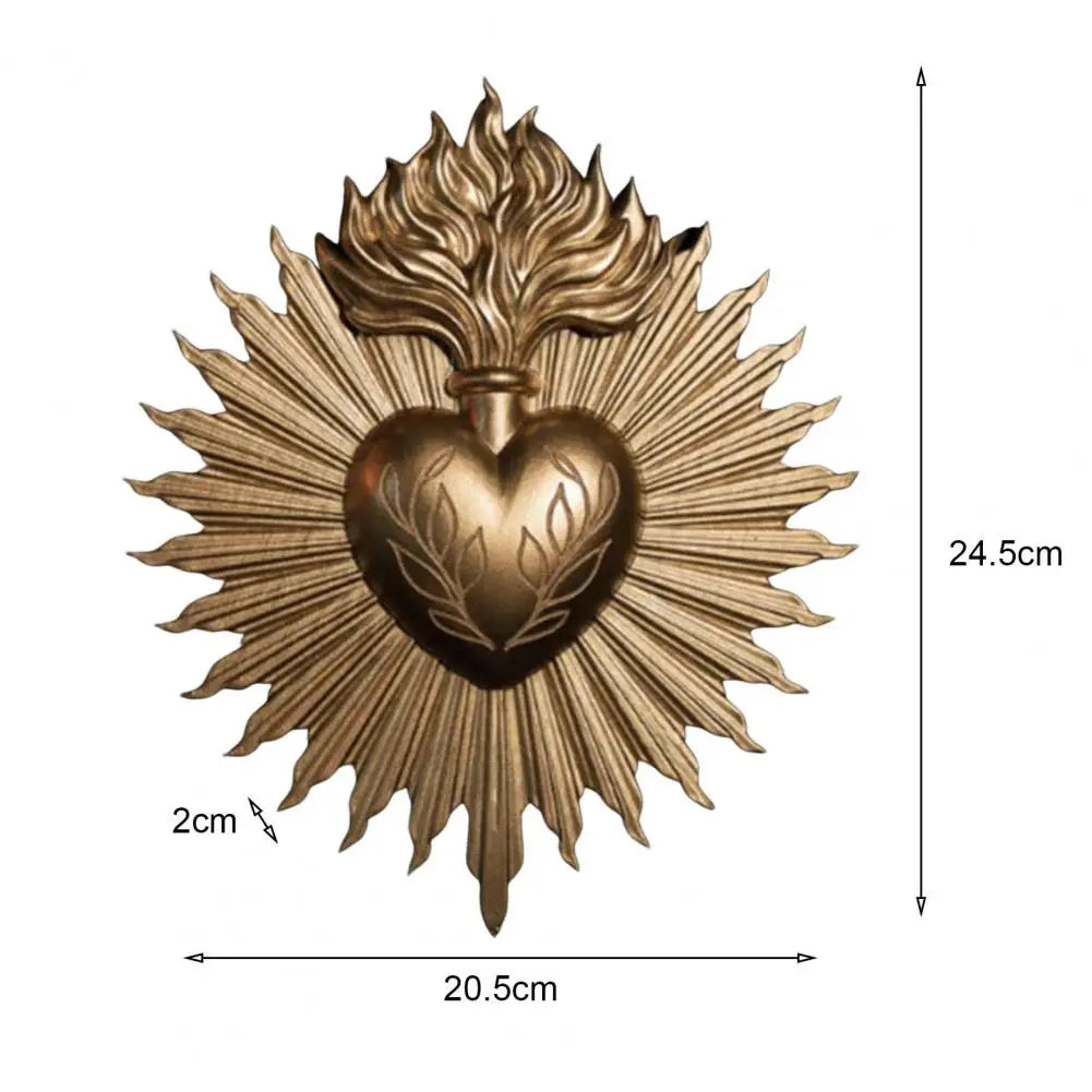 Sacred Heart Gothic Wall Plaque Home Decoration Prayer Stand Immaculate Heart of Mary Fake Metal Plaque Holiday Gift Wall Art