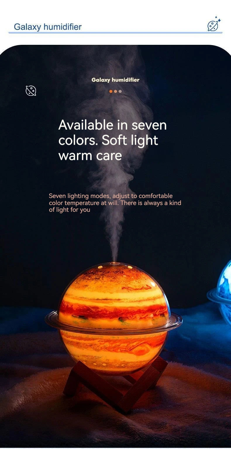 New Creative Planet Humidifier High Fog Volume Home Night Light Air Atomizer Jupiter Humidifier Delicate Small Gift