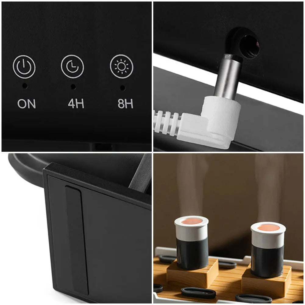 Creative Ocean Liner Air Humidifier Waterless Auto-Off Aroma Essential Oil Diffuser with LED Light Remote Control for Home
