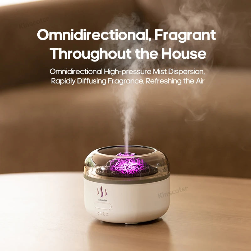 Portable Volcano Aroma Diffuser 160ml Essential Oil Air Humidifier Sprayer USB with LED Colorful Night Light for Home Office