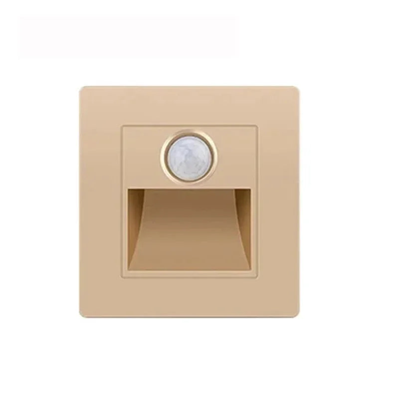 Smart Motion Sensor LED Night Light Wall Lights Stair Footlight Indoor Outdoor Stair Wall Lamp Recessed Step Lighting