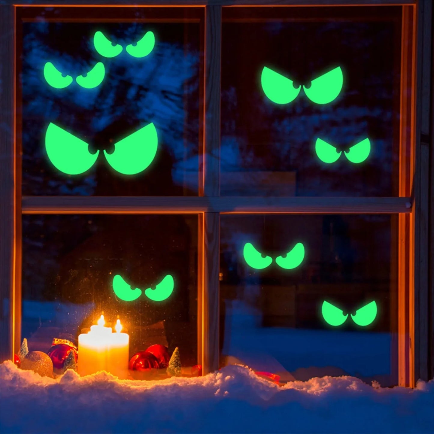 Halloween Luminous Wall Decals Glowing In The Dark Eyes Window Sticker For Halloween Decoration For Home Party Supplies