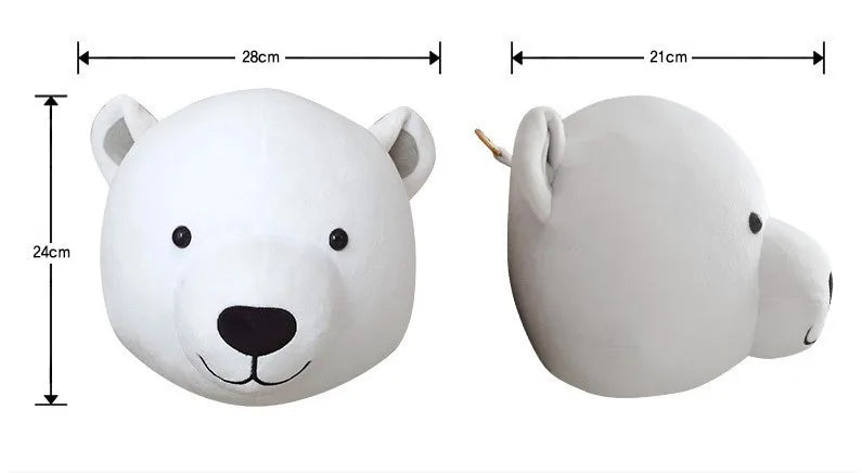 Wall Decoration Animal Head Soft Wall Hanging Ins Nordic Style Children's Room Creative Decoration Hanging Elephant