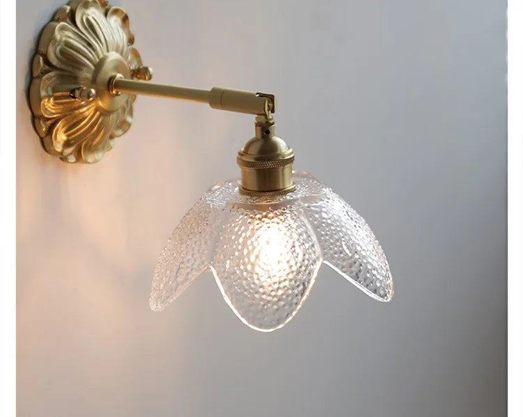 IWHD Smoke Gray Glass LED Wall Light Sconce Copper Arm Adjustable Bedroom Living Room Stair Beside Lamp Applique Murale Wandlamp