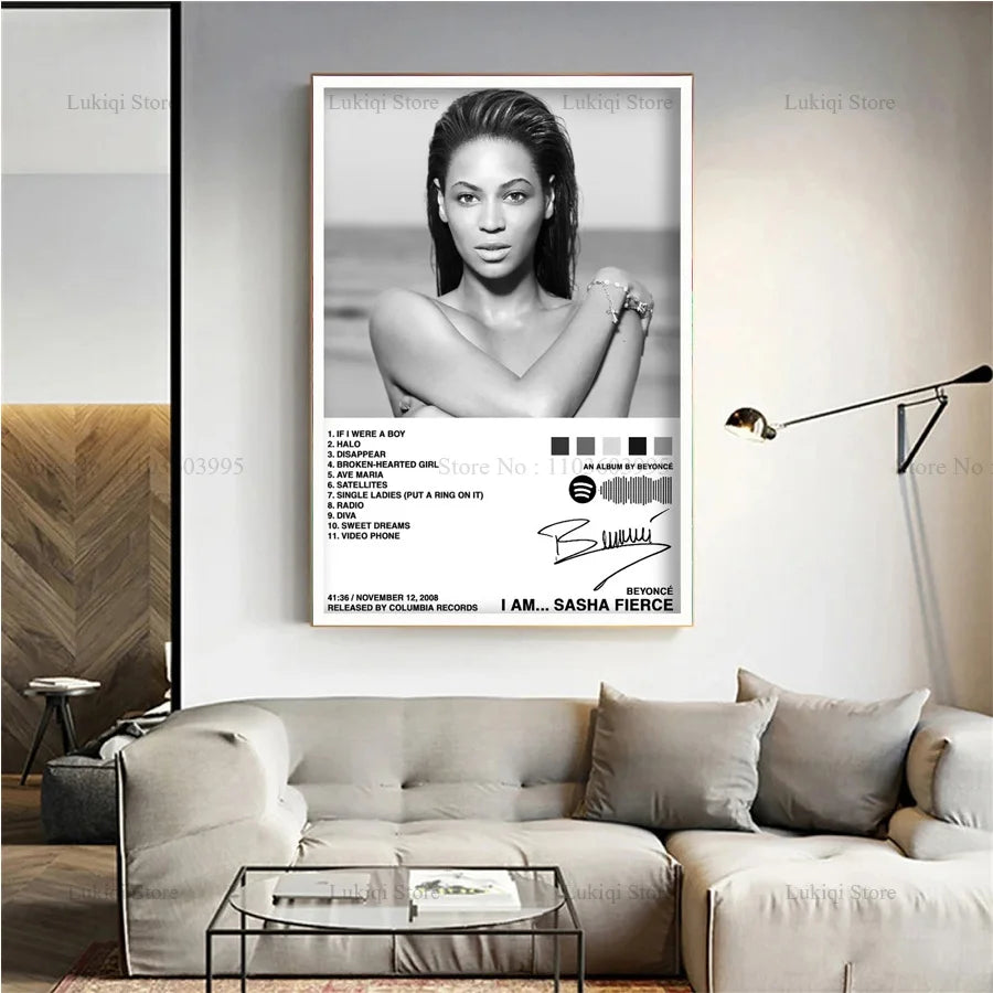 Poster Prints Beyoncé All Music Album Renaissance Cowboy Carter Bar Canvas Oil Painting Wall Art Picture Living Room Home Decor