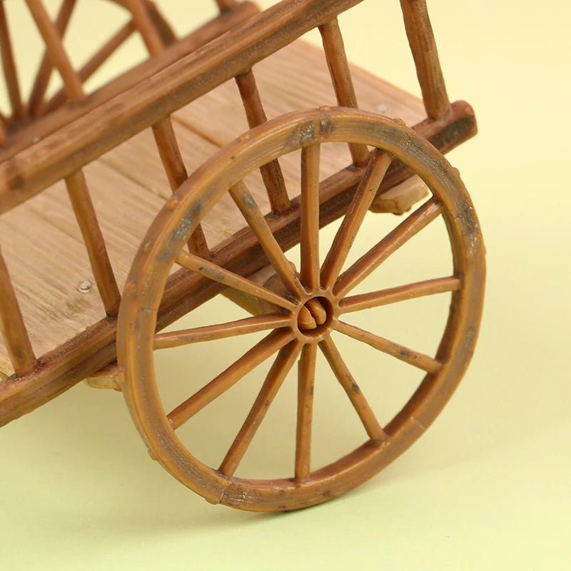 Dollhouse Miniature Simulation Assembled Cart  Model DIY Accessories Garden Furniture Toys