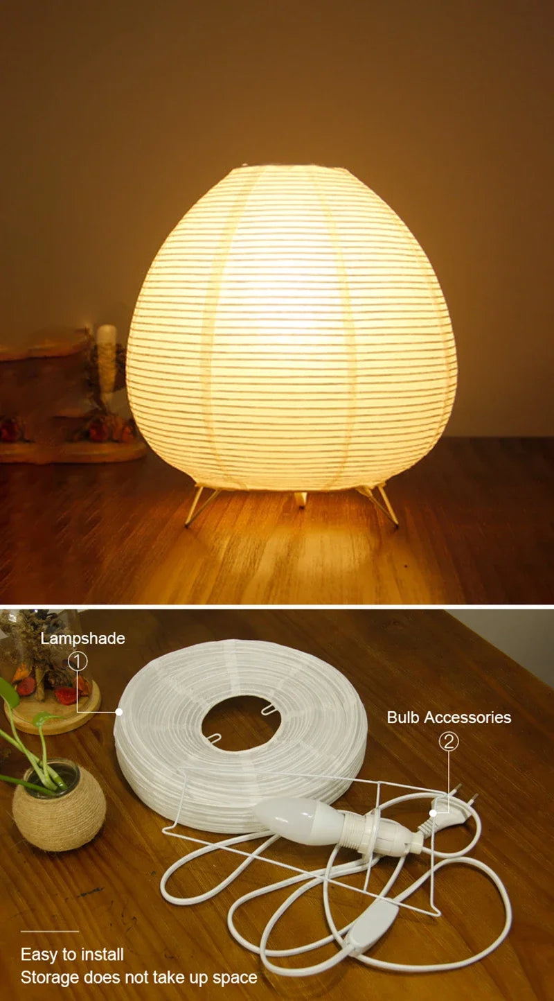 Japanese Rice Paper Lantern Led Table Lamp Living Room Bedroom Bedside Study Hotel Homestay Art Creative Decor Tripod Floor Lamp