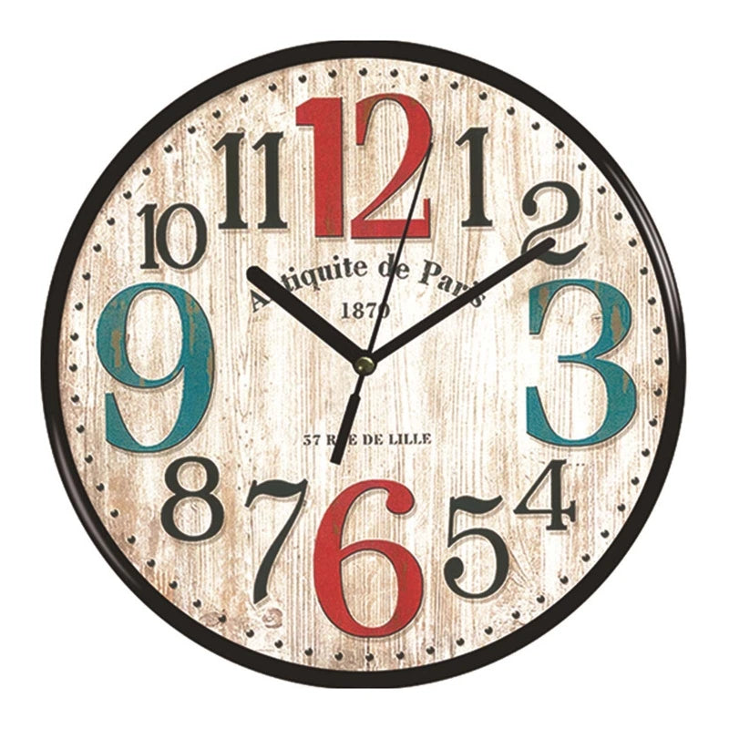 Wall Wooden Clocks for Coffee Houses, Brief Design, Silent Home, Cafe, Office, Wall Decor, Large Art, 23cm, 9in