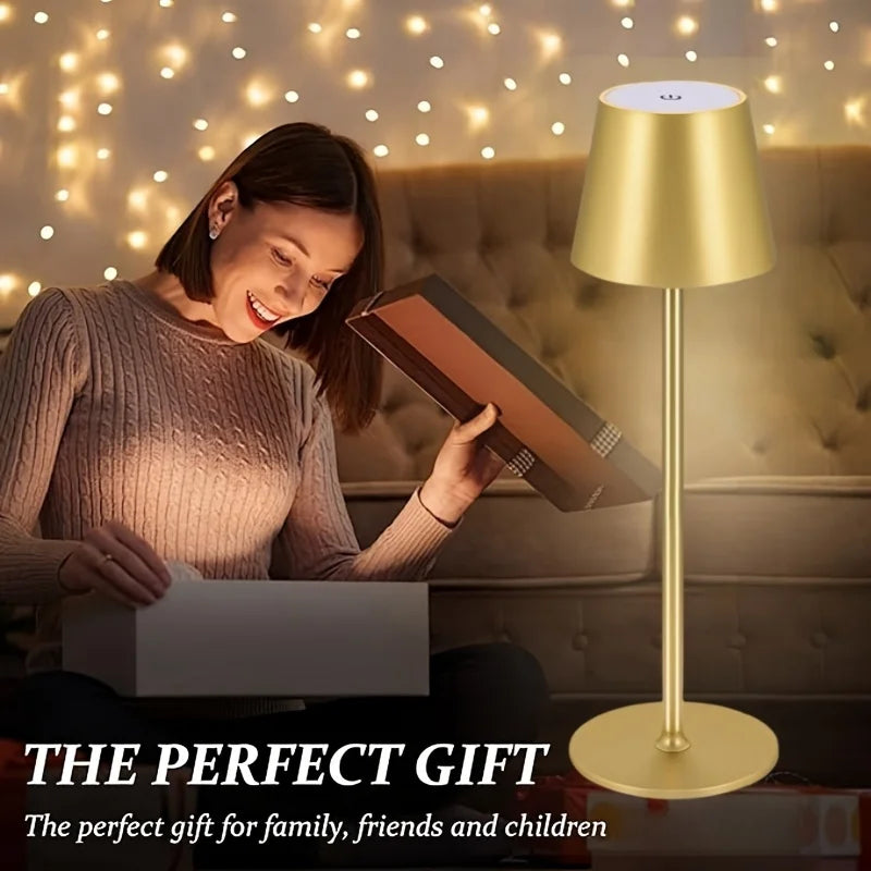 Rechargeable Table Lamp Touch Sensor LED Desktop Night Light Wireless Reading Lamp For Hotel Bar Restaurant Bedroom Decor Light