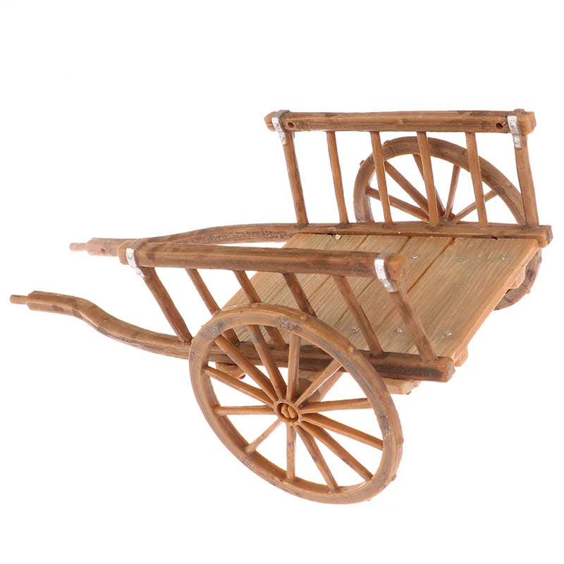 Dollhouse Miniature Simulation Assembled Cart  Model DIY Accessories Garden Furniture Toys