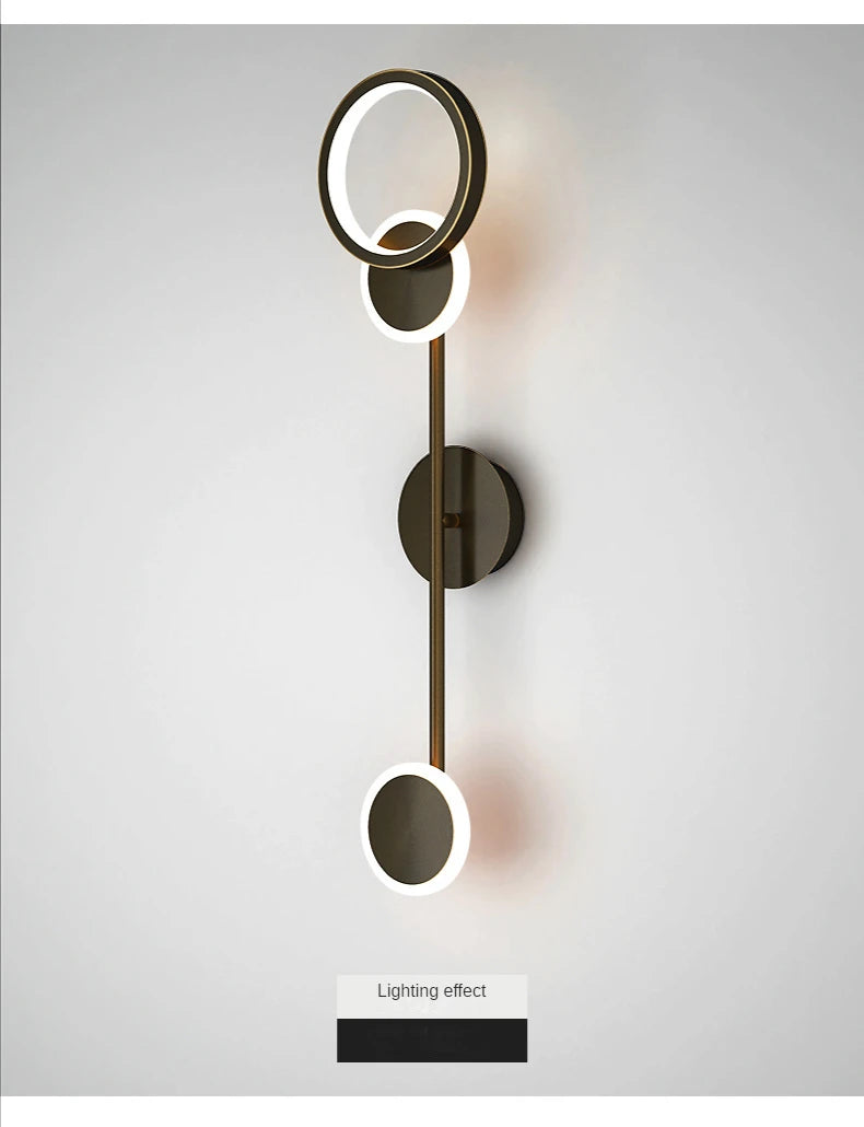 Modern Wall Sconce Light Fixture Indoor Lighting Bedside Lamp Led Home Decor Corridor Bedroom Living Room Acrylic Art Round gold