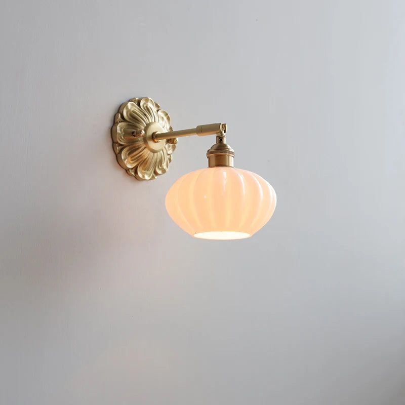 IWHD Smoke Gray Glass LED Wall Light Sconce Copper Arm Adjustable Bedroom Living Room Stair Beside Lamp Applique Murale Wandlamp