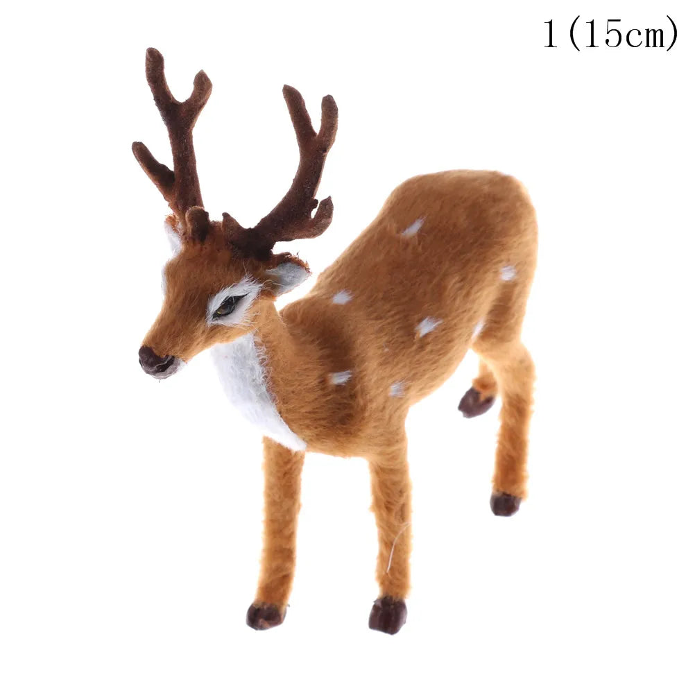 Simulation Christmas Deer Elk Plush Reindeer Natale Ingrosso Decoration Fairy Garden Miniatures Props