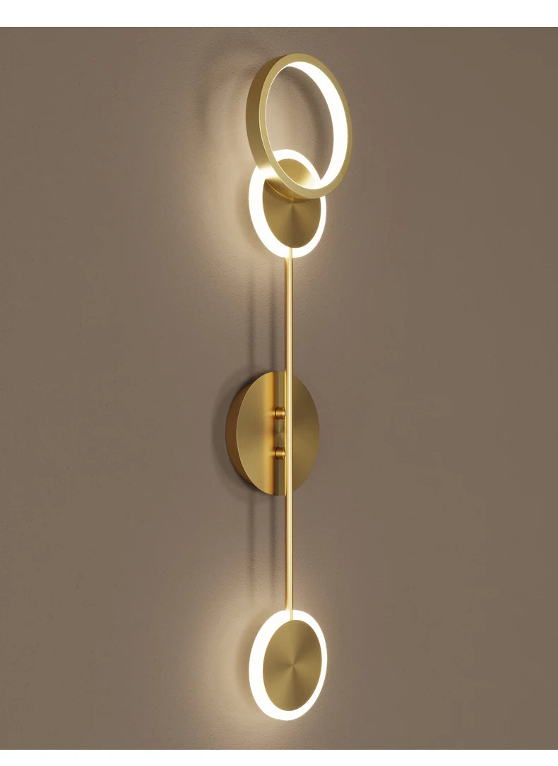 Modern Wall Sconce Light Fixture Indoor Lighting Bedside Lamp Led Home Decor Corridor Bedroom Living Room Acrylic Art Round gold