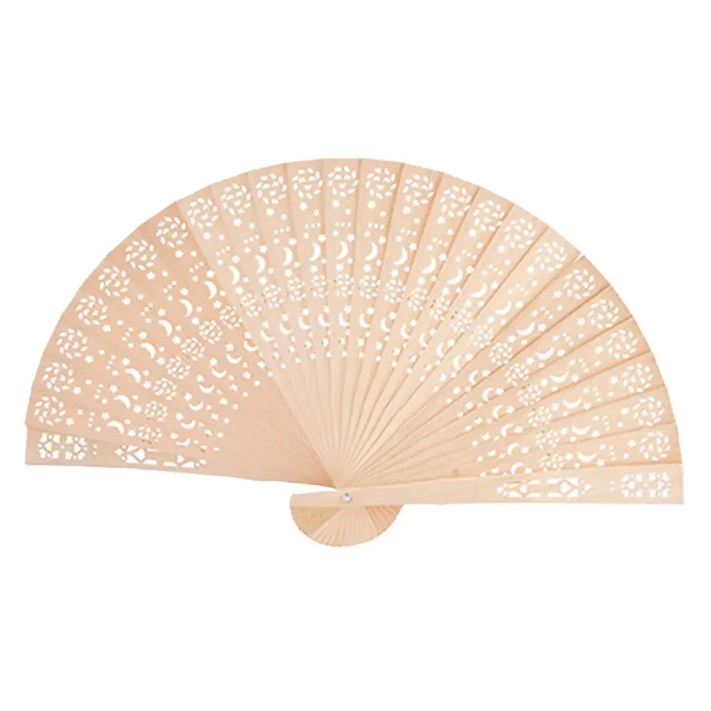 Full Flush Wooden Fan Sunflower Fan Hollow Folding Fan Wooden Sandalwood Fan Wedding Fan Home Decoration