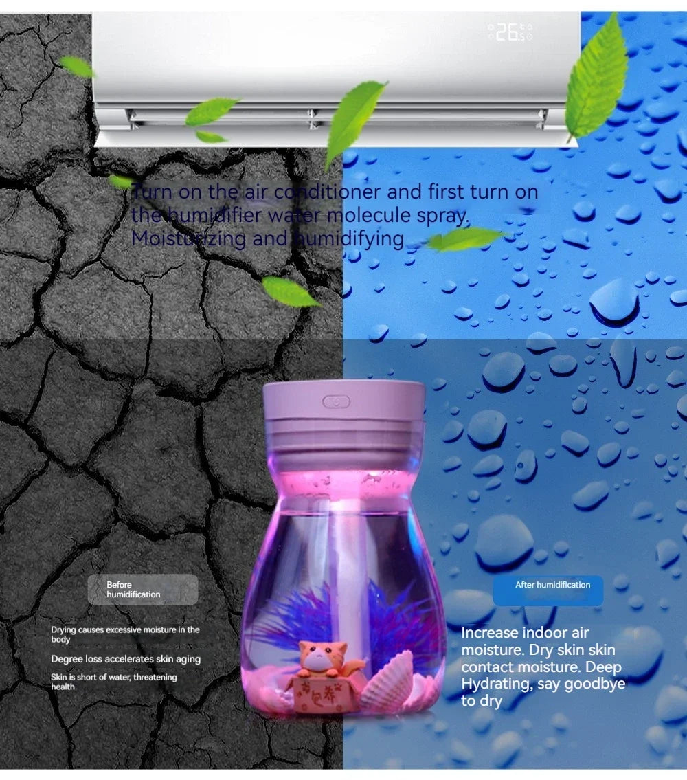Colorful phoenix aromatherapy humidifier USB home desktop silent hydration car large spray micro landscape atomizer